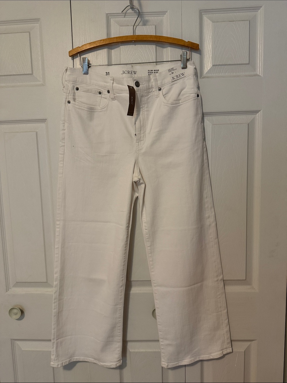 J. Crew Off-White Straight-Leg Jeans